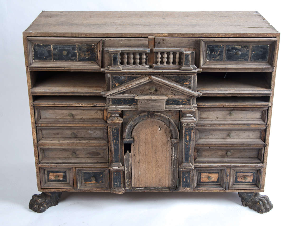 18thC Oak Flemish table cabinet