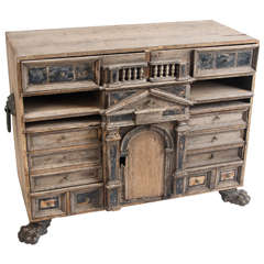 18thC Oak Flemish table cabinet