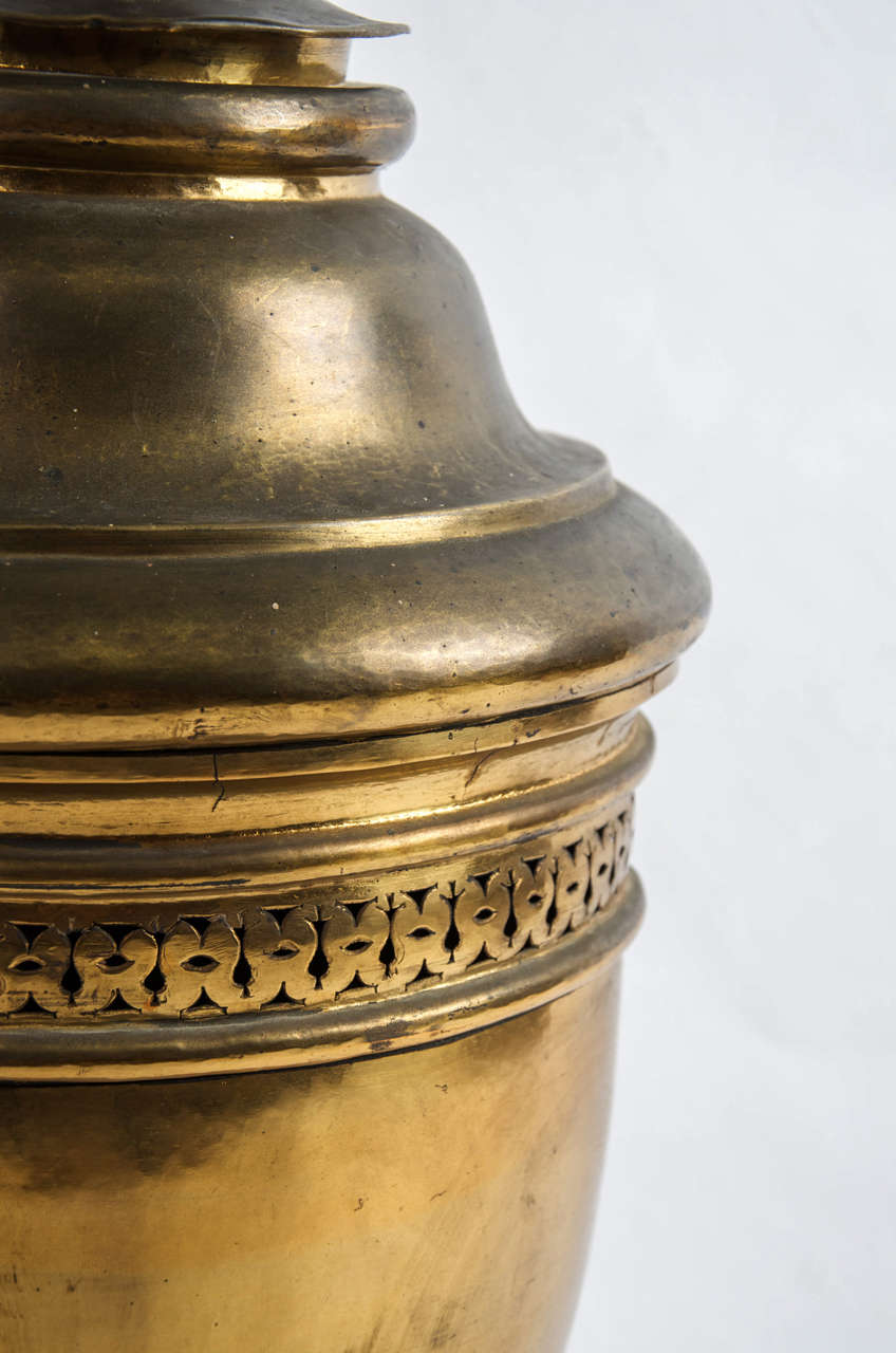 Neoclassical Large brass lidded urn