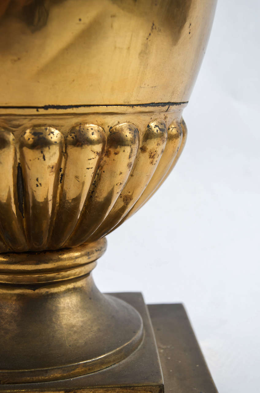 Brass Large brass lidded urn
