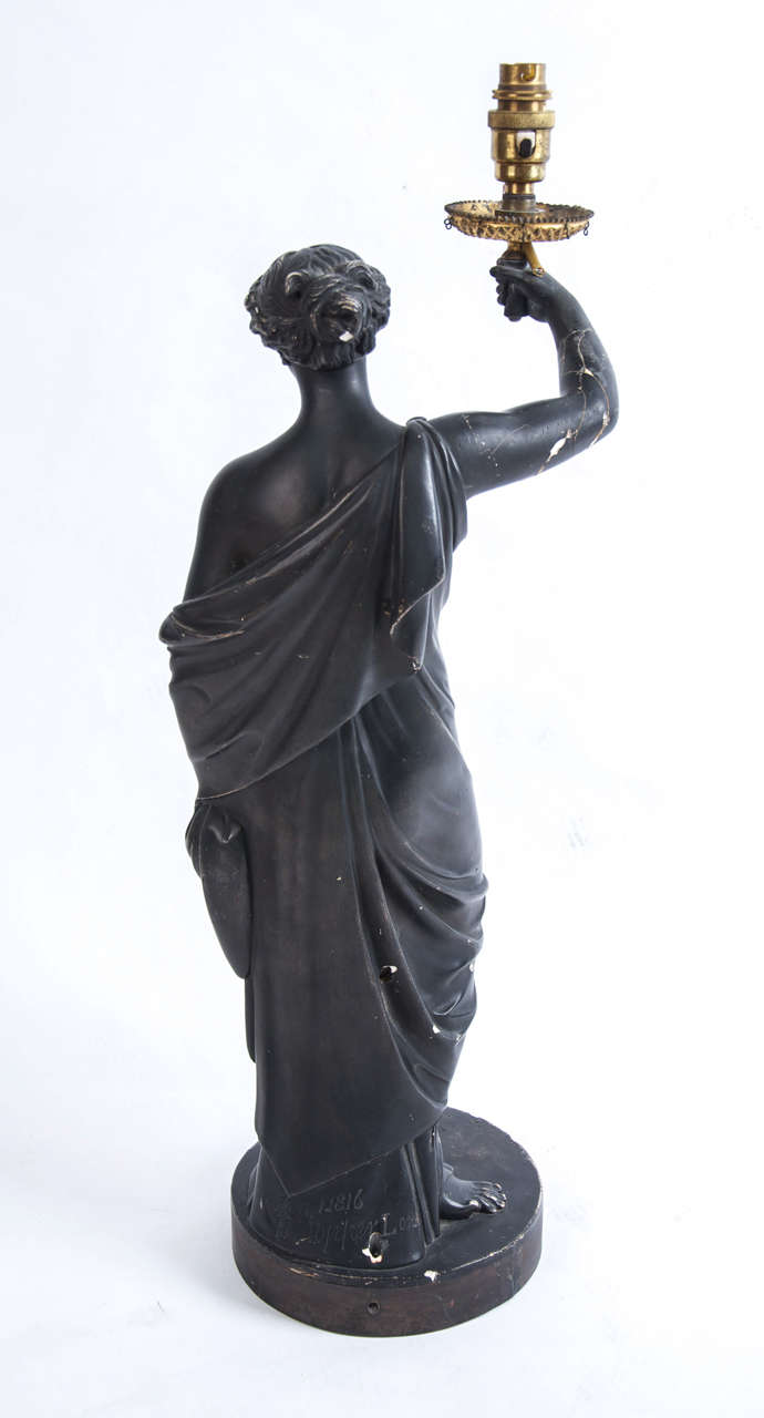 Regency Lamp Base in Ebonized Plaster by Humphrey Hopper 2