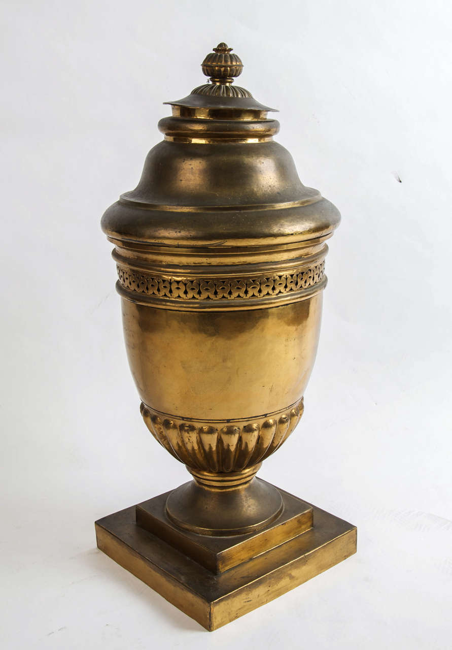 Large brass lidded urn at 1stDibs
