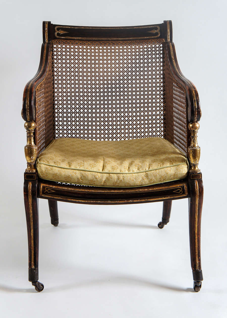 Gilt English Regency Caned Bergere, circa 1820