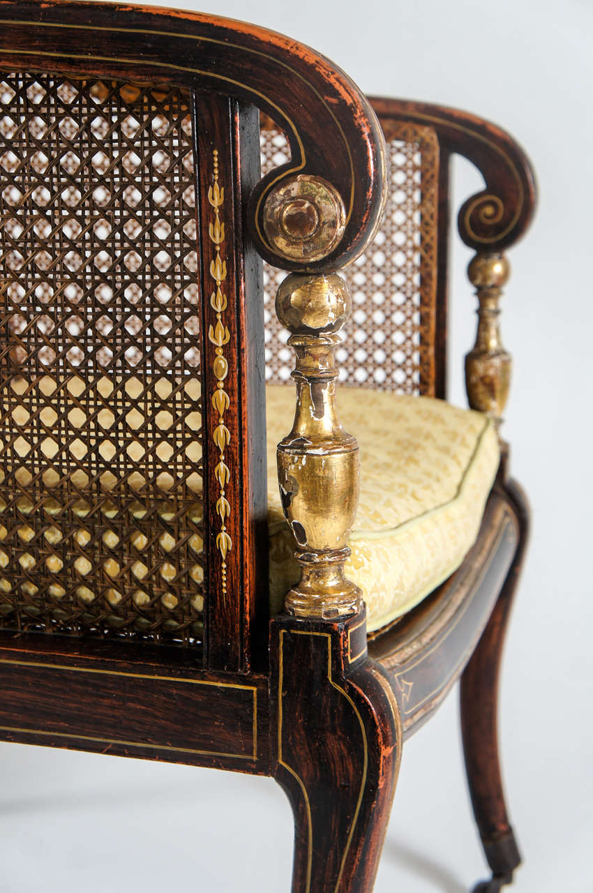 19th Century English Regency Caned Bergere, circa 1820