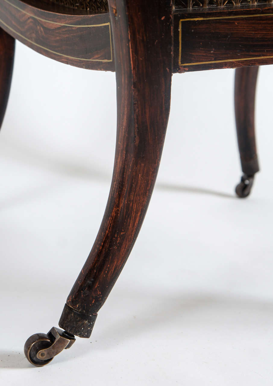 English Regency Caned Bergere, circa 1820 1