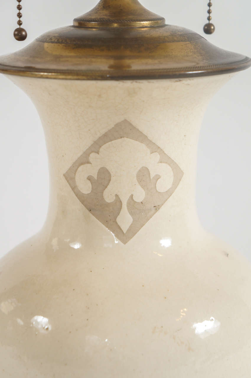 18th Century and Earlier Bronze Mounted Ming Dynasty Cizhou Ware Vase Table Lamp