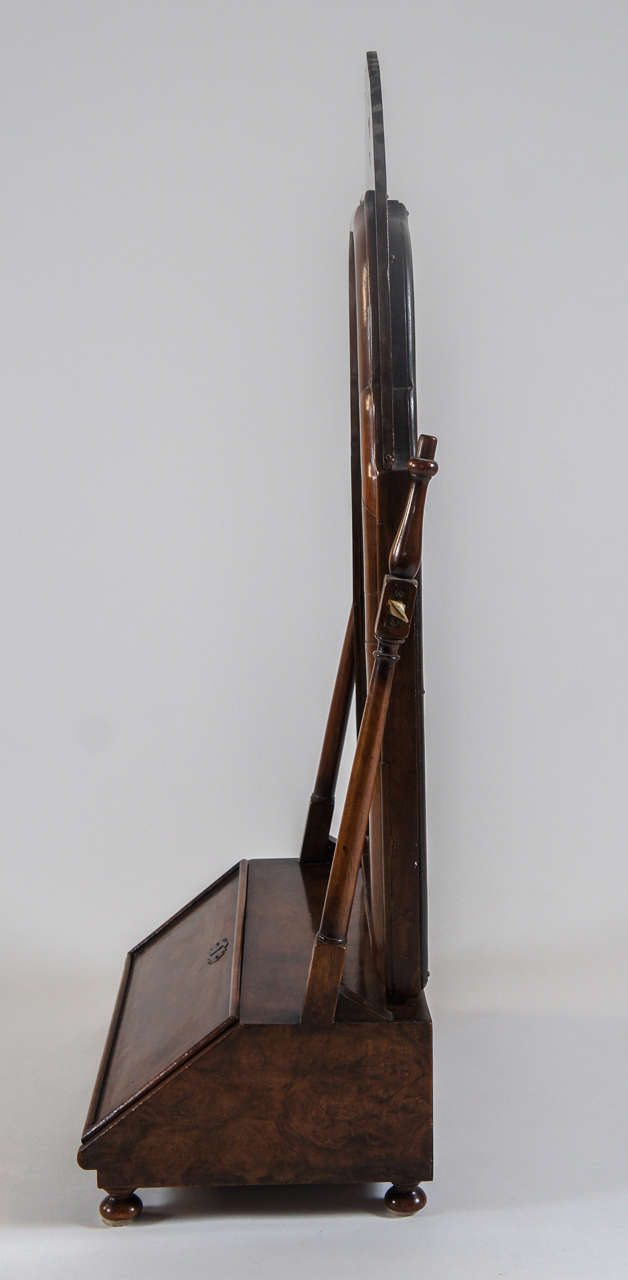 20th Century William & Mary Style Burled Walnut Dressing Table Mirror, England, circa 1910