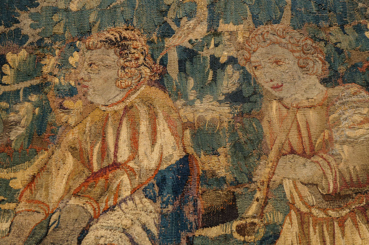Rare Subject Flemish Verdure Wall Tapestry, circa 1640 1