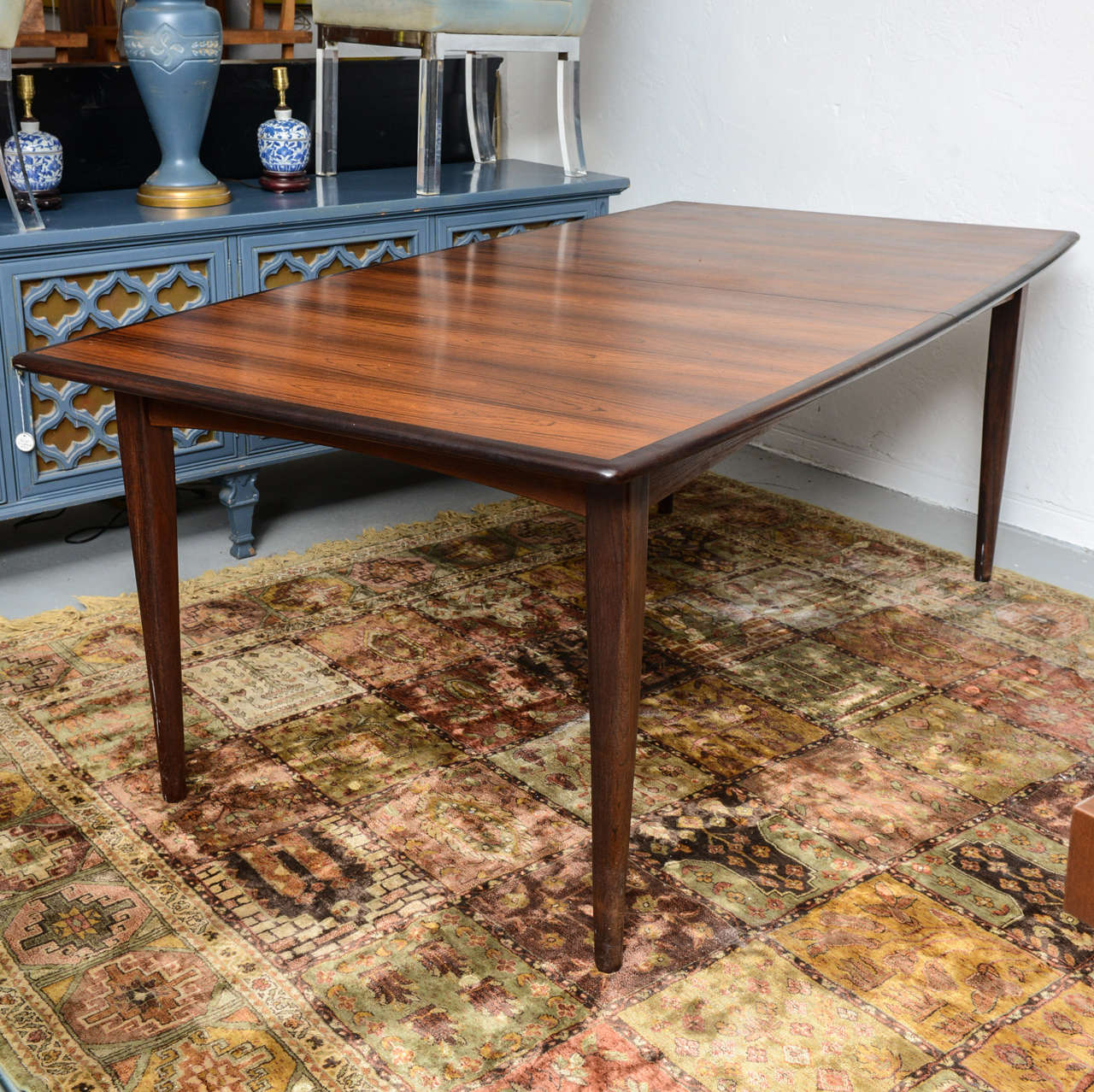Falster Rosewood and Walnut Dining Table 1960s Denmark In Excellent Condition In Miami, FL