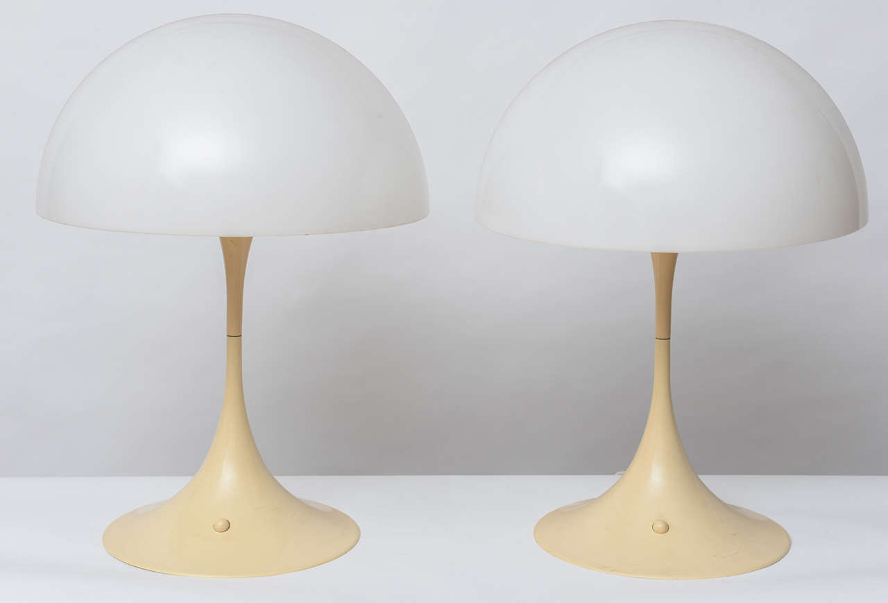 Beautiful acrylic lamp and shade by Verner Panton for Louis Poulsen.  Danish 1970s