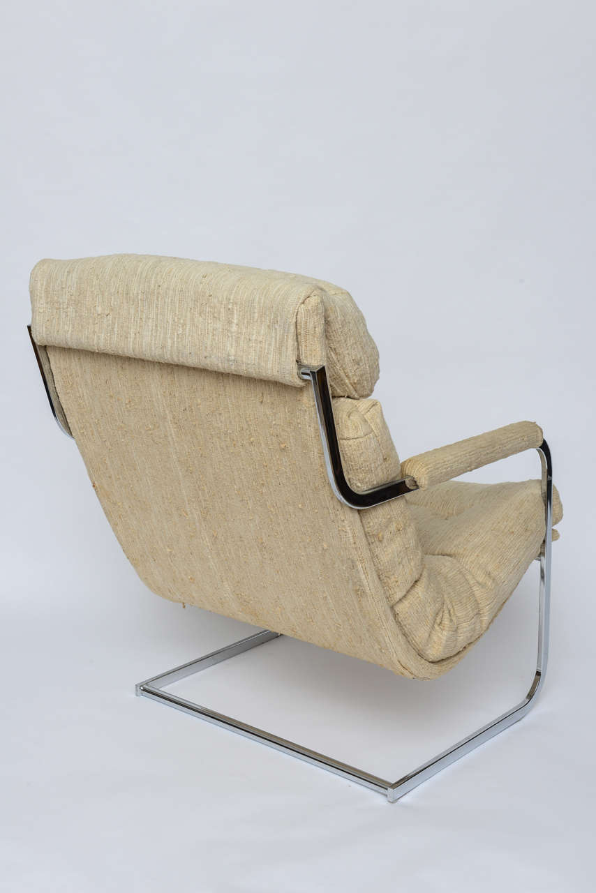 American Milo Baughman Style Cantilever Lounge Chair 1960s