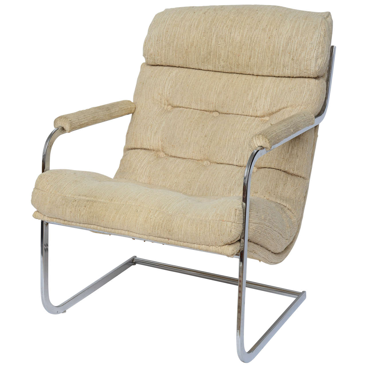 Milo Baughman Style Cantilever Lounge Chair 1960s