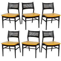 Six Cane Backed Dining Chairs by Dux