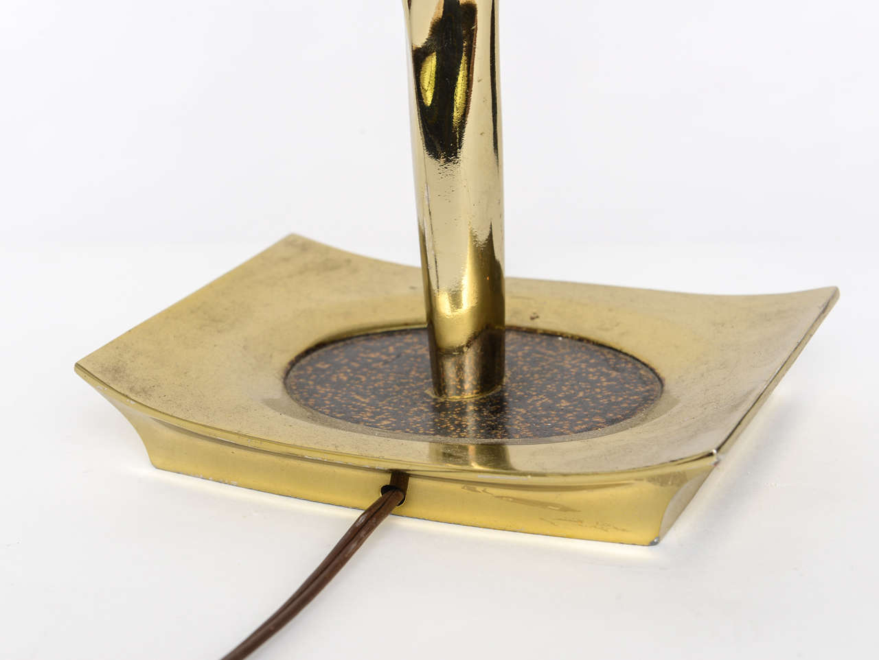 Brutalist Brass Lamp by Laurel, 1960s For Sale 1
