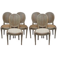 Set of Six Belle Epoch Painted Dining Chairs