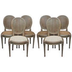 Set of Six Belle Epoch Painted Dining Chairs