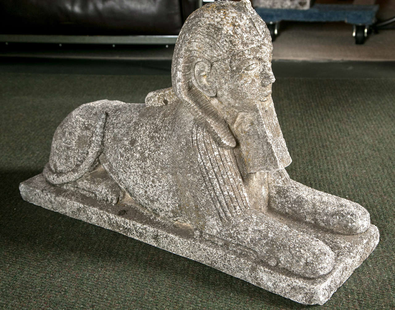 Pair of Cast Stone Sphinxes 1
