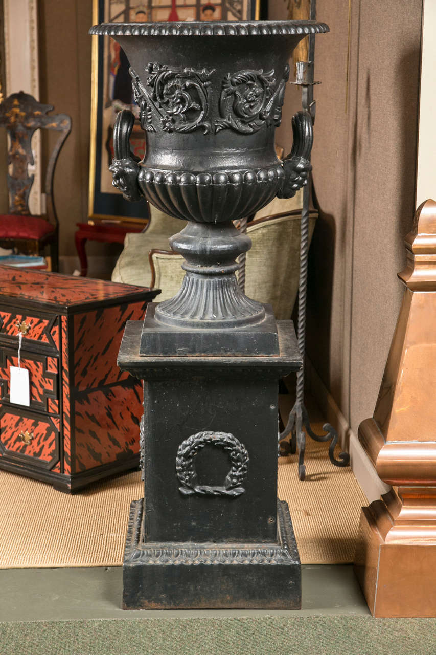 Pair of Cast Iron Urns 4