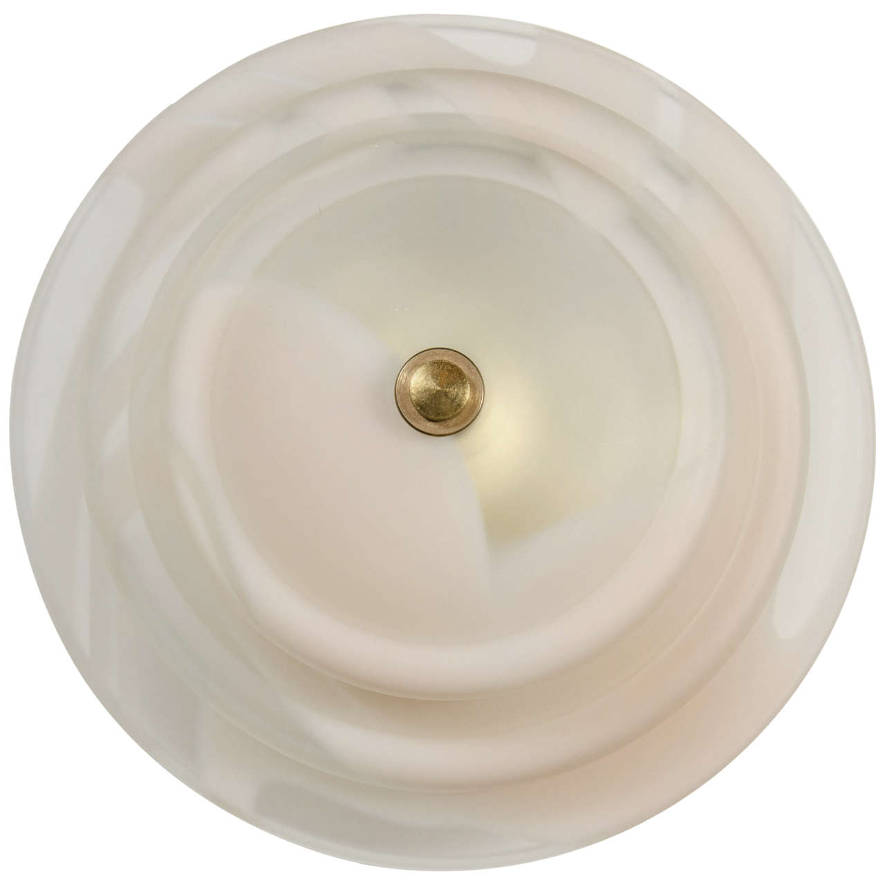 Exquisite White 
Cream Hand Blown Murano Glass Flush Mount Chandelier