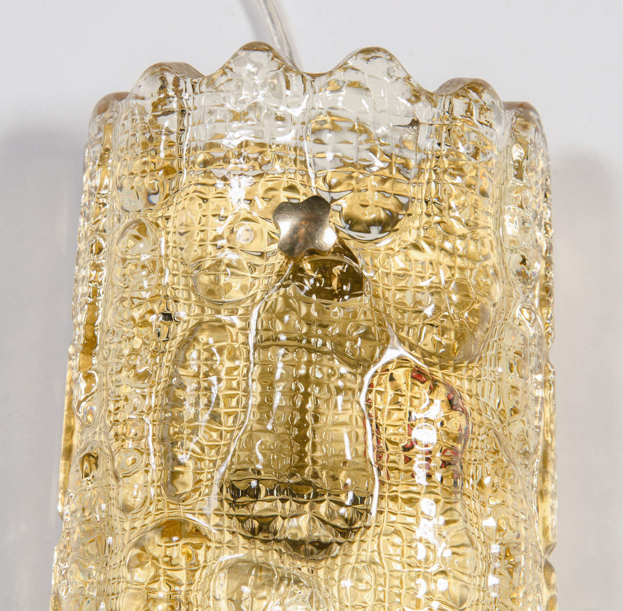 Pair of Mid-Century Modernist Hand Blown Glass Sconces by Orrefors In Excellent Condition In New York, NY