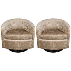 Pair of Mid-Century Modernist Swivel Chairs by Milo Baughman