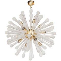 Clear Murano Glass Sputnik Chandelier with Brass Fittings 10