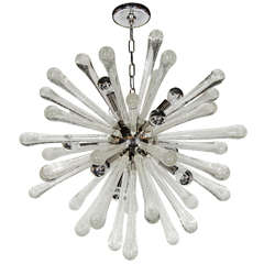 Stunning Murano Glass Sputnik Chandelier with Chrome Fittings 3