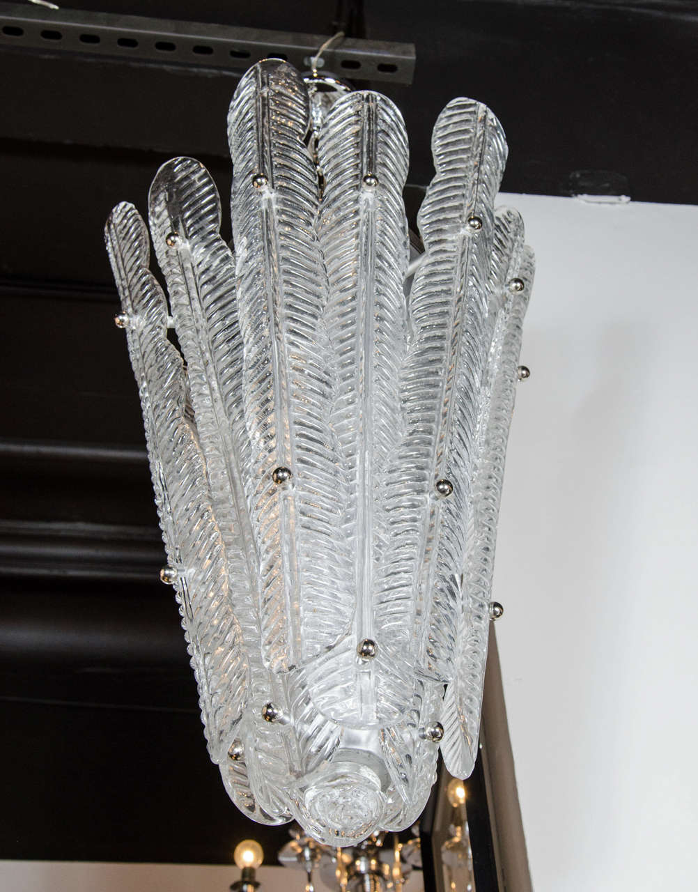 Exquisite Murano Glass Palm Frond Chandelier