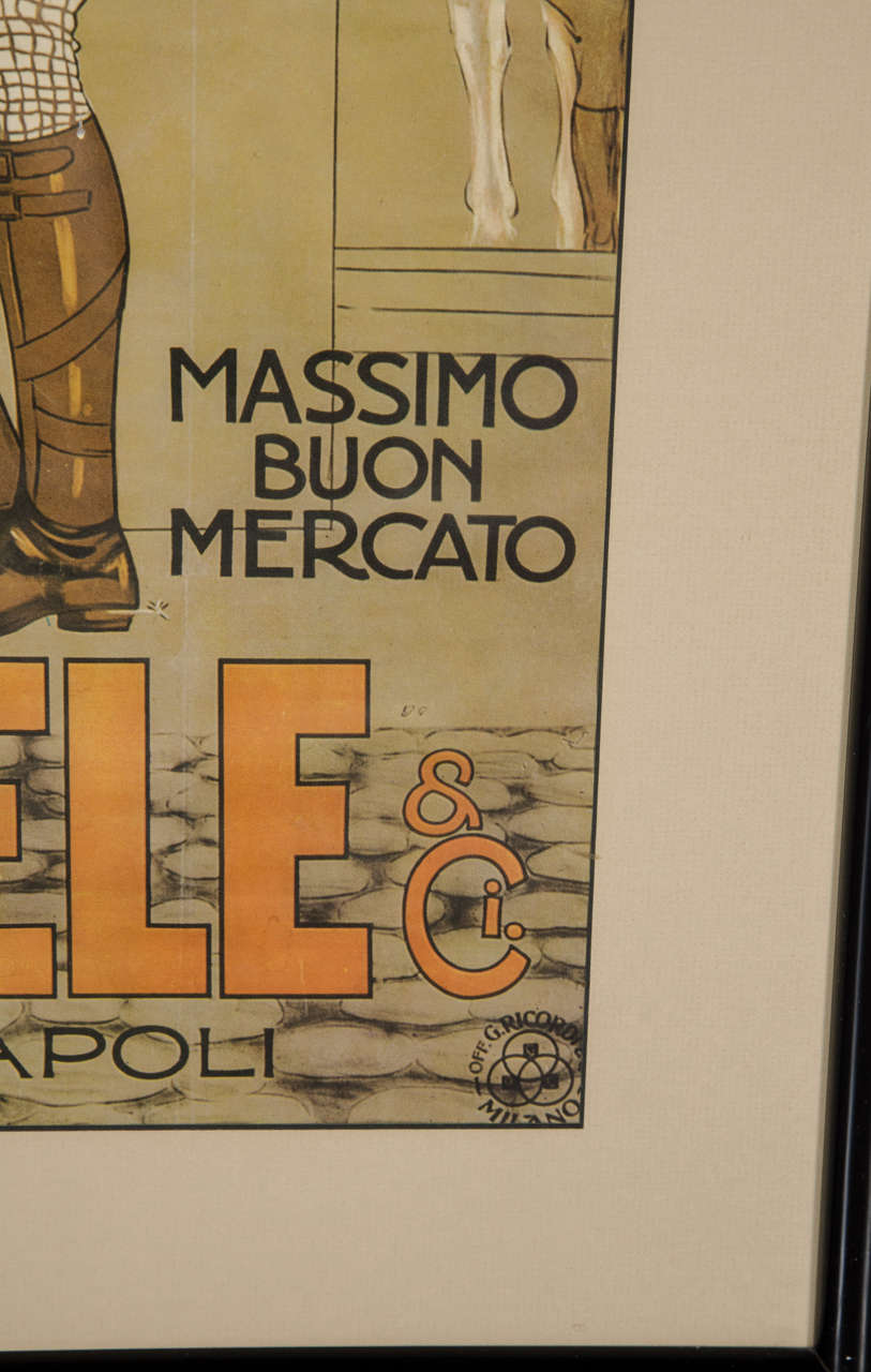 Belle Epoque Italian Fashion Art Lithographic Poster by Marcello Dudovich In Excellent Condition In New York, NY