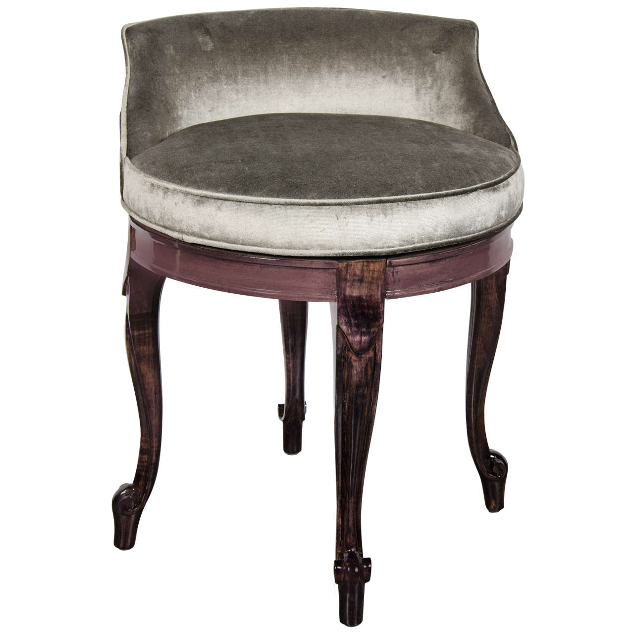 Hollywood Style Swivel Vanity Stool, Vintage Vanity Stool Swivel Chair