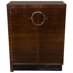 Streamline Art Deco Utility Chest by Gilbert Rohde in Book Matched Mahogany