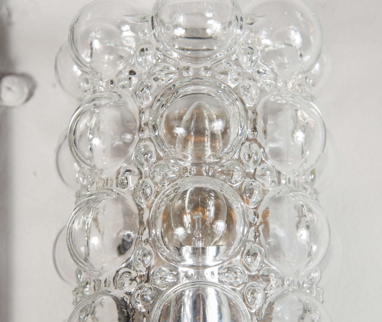 Pair of Mid-Century Modernist Bubble Glass Sconces by Helena Tynell for Limburg In Excellent Condition In New York, NY