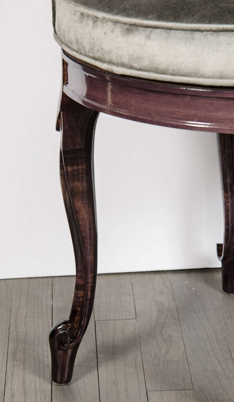 1940's Hollywood Style Swivel Vanity Stool w/ Cabriole Legs at 1stDibs