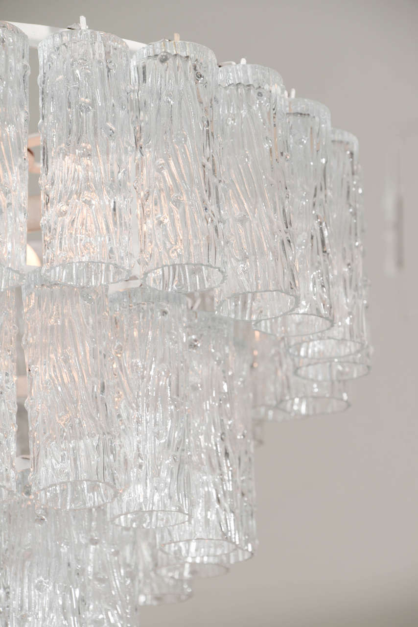 Italian Mid-Century Murano Glass Chandelier by Venini