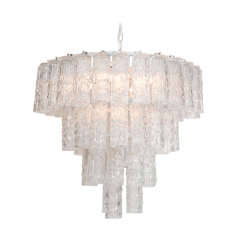 Mid-Century Murano Glass Chandelier by Venini