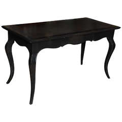 Louis XV Style Leather Ebonized Bureau Plat