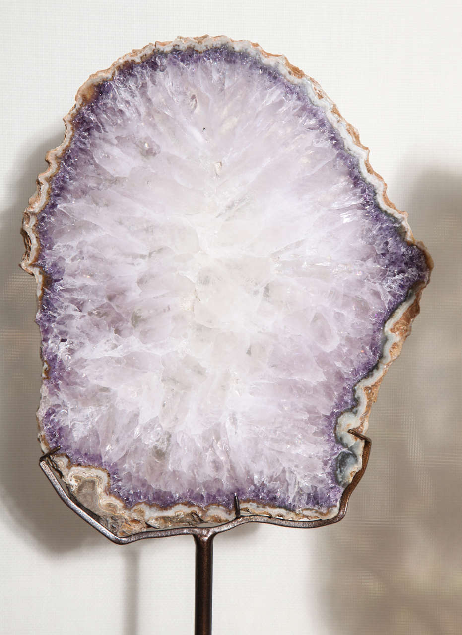 Contemporary Sliced Geodes on Custom Made Stands For Sale