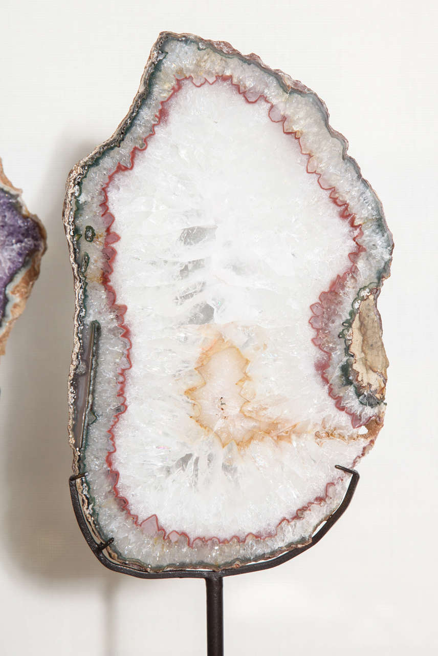 Sliced Geodes on Custom Made Stands For Sale 1