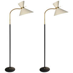 Pair of 1950's Diabolo Floor Lamps