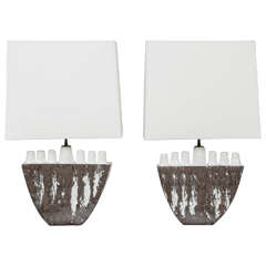 Unusual Pair of Ceramic Lamps 10