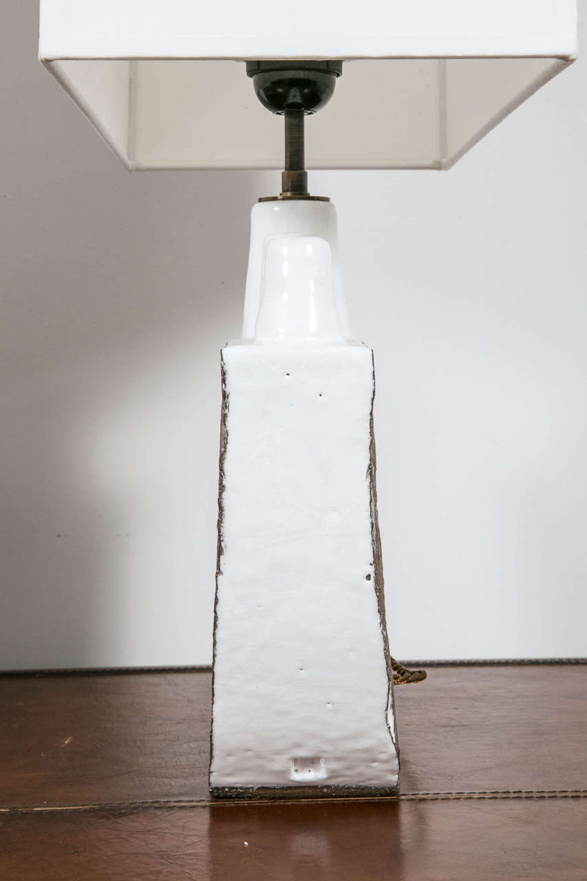 Mid-20th Century Unusual Pair of Ceramic Lamps