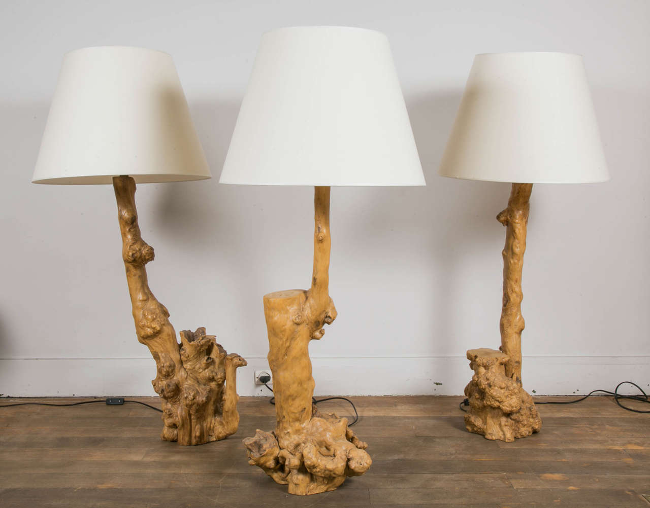 Organic Modern Set of Six Sculptural Root Lamps, 1970