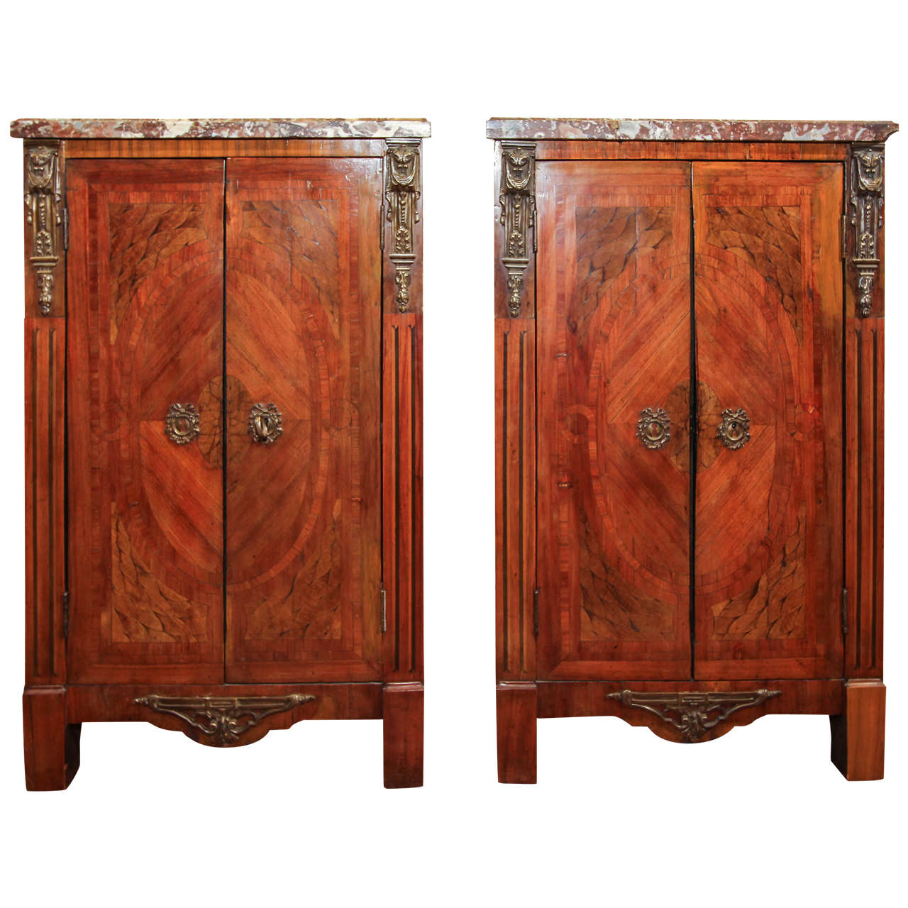 Pair of French Louis XVI Corner Cupboards For Sale
