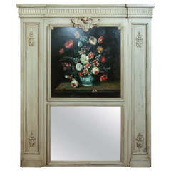 French Painted Trumeau Mirror
