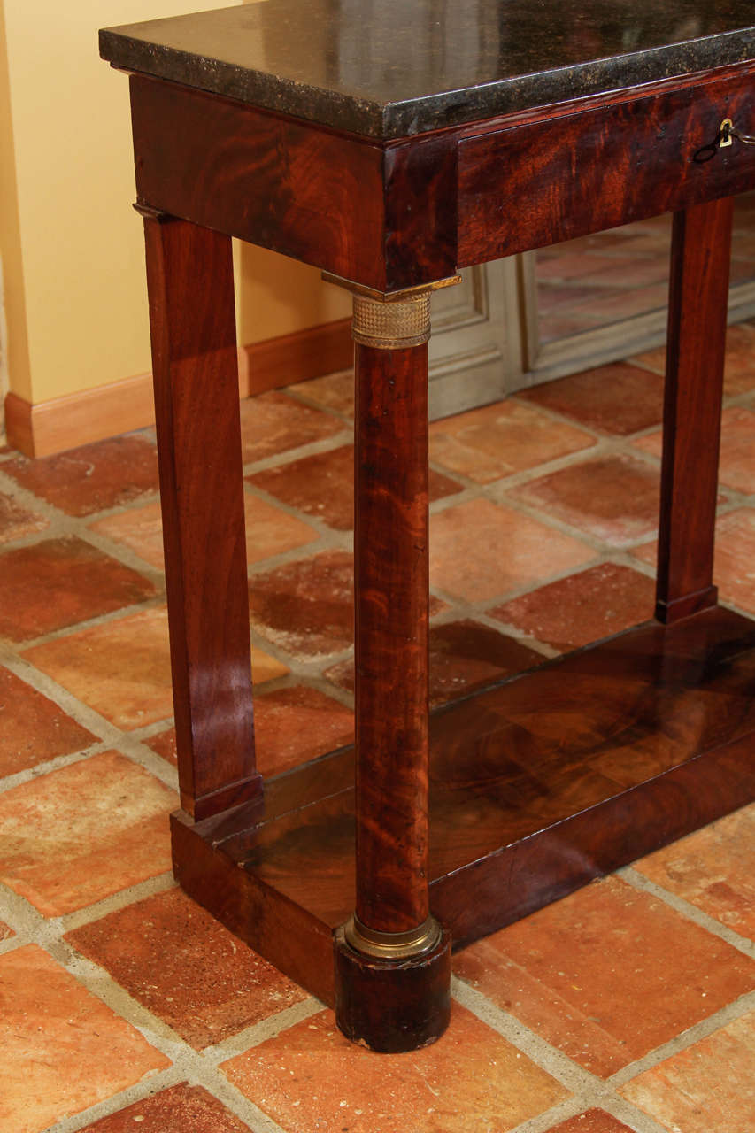 French Empire Mahogany Console Table In Excellent Condition For Sale In Kirkland, WA