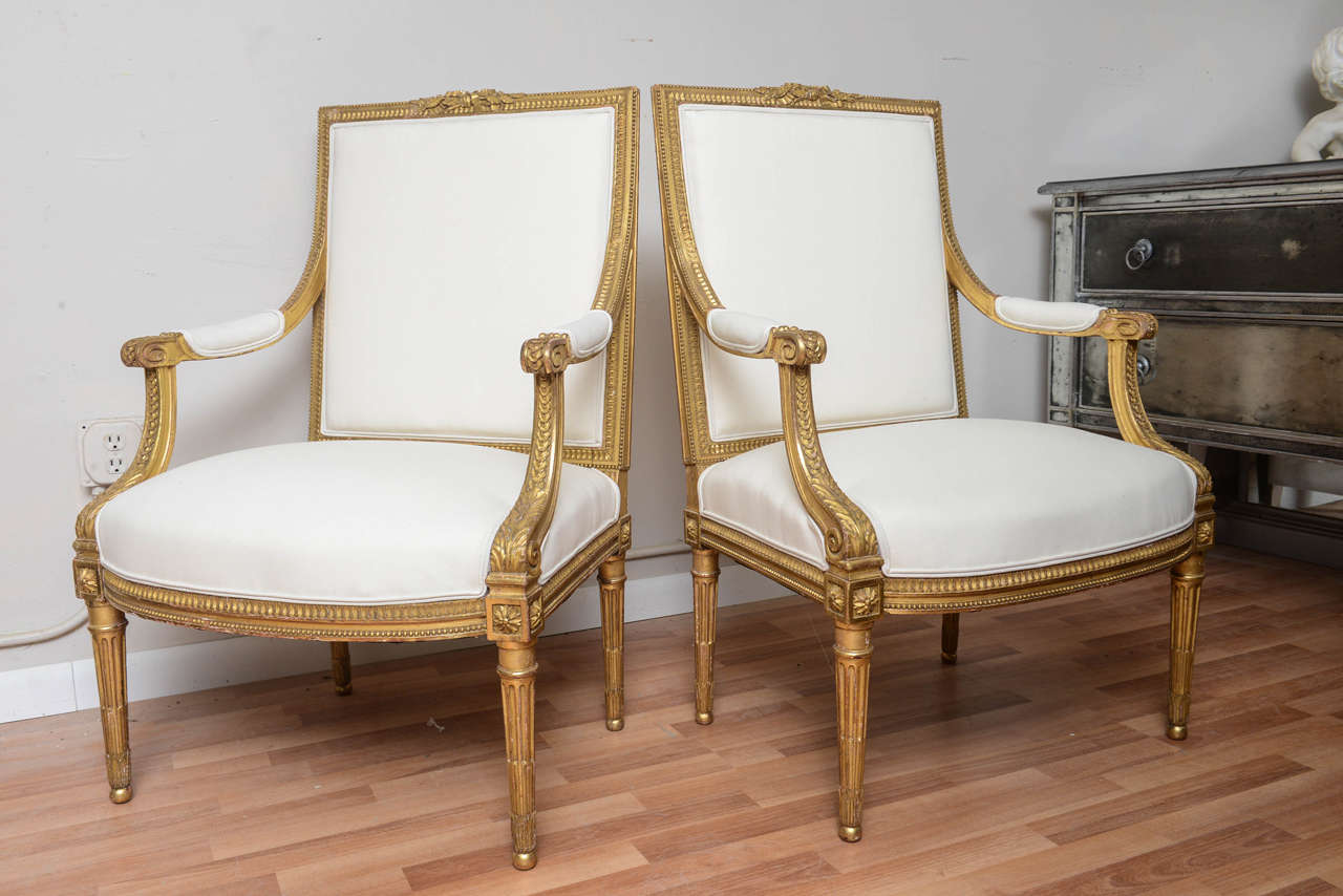 Louis XVI Fine Pair of 18th Century French Armchairs in the Louis XV Style