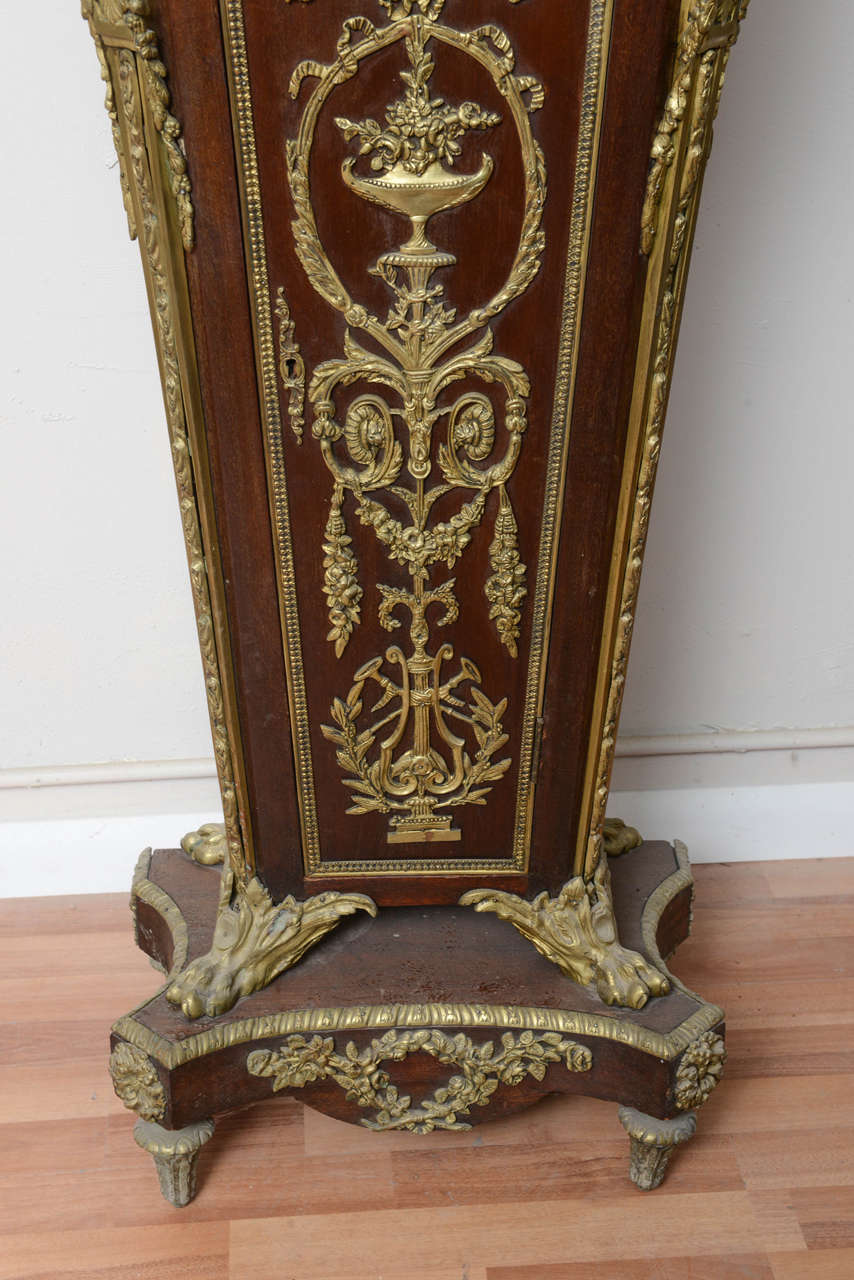 French Rare Louis XIV Style Bronze Ormolu Floor Cartel with Chime