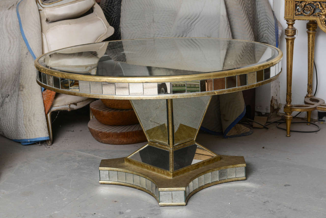 round mirrored dining room table