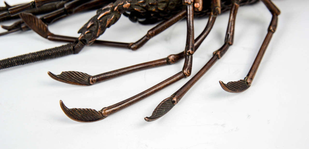 19th Century Meiji Bronze Articulated Lobster, Jizai, Scholar's Object 5