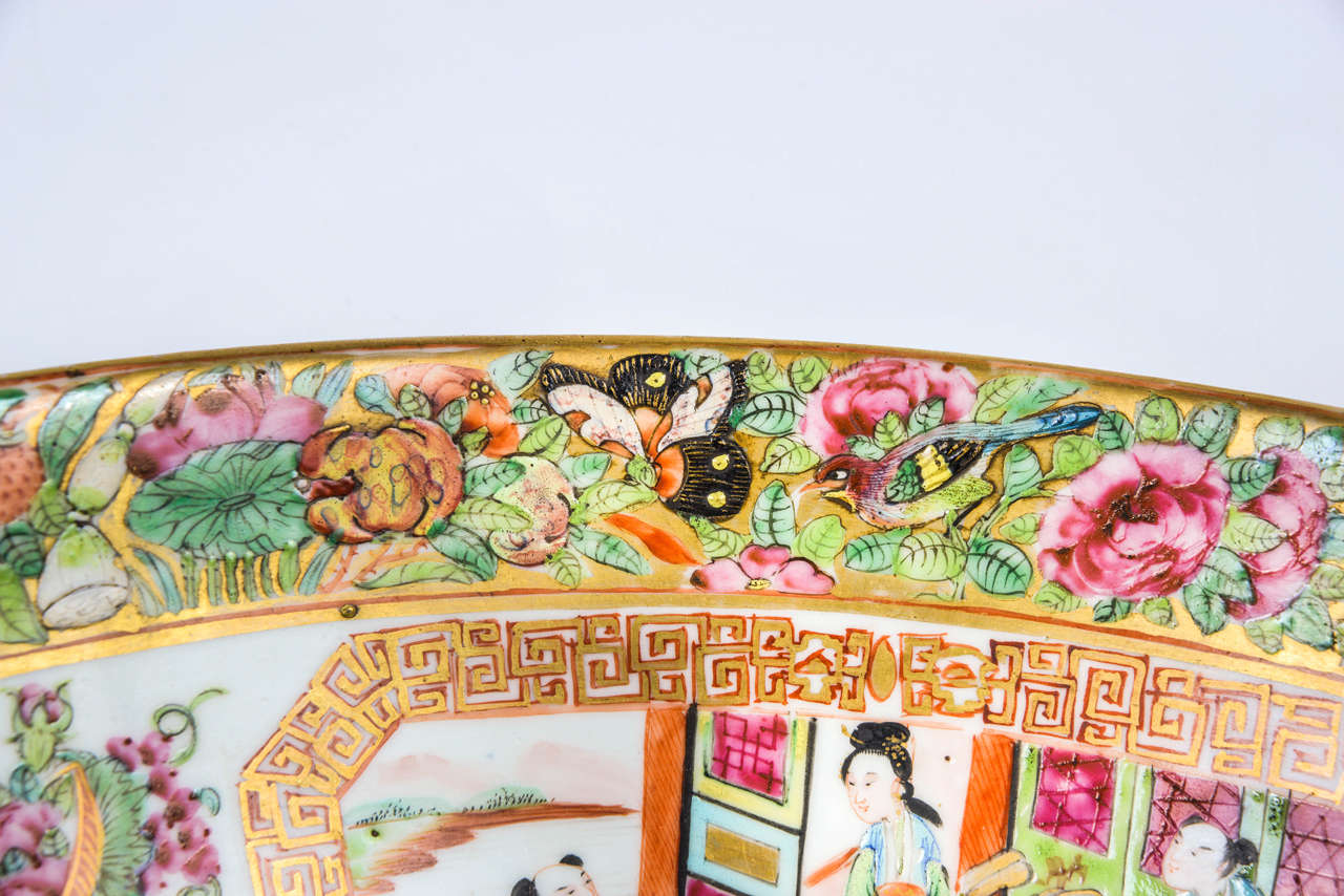 19th Century Chinese Canton Punch Bowl For Sale 2